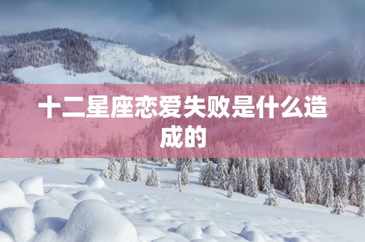 十二星座恋爱失败是什么造成的