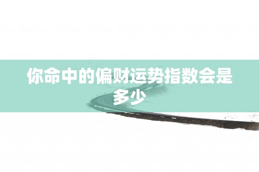 你命中的偏财运势指数会是多少