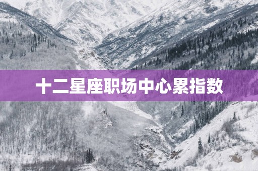 十二星座职场中心累指数