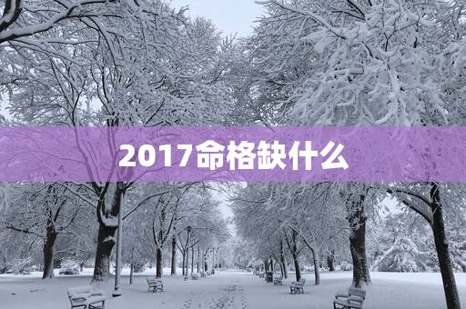 2017命格缺什么