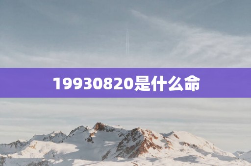 19930820是什么命
