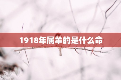 1918年属羊的是什么命
