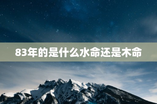 83年的是什么水命还是木命