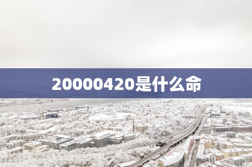 20000420是什么命