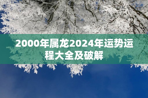 2000年属龙2025年运势运程大全及破解