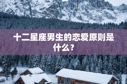 十二星座男生的恋爱原则是什么？