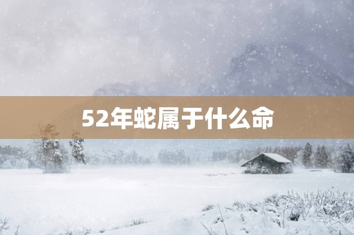 52年蛇属于什么命