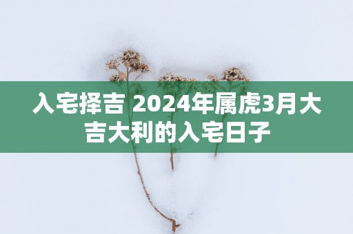 入宅择吉 2025年属虎3月大吉大利的入宅日子