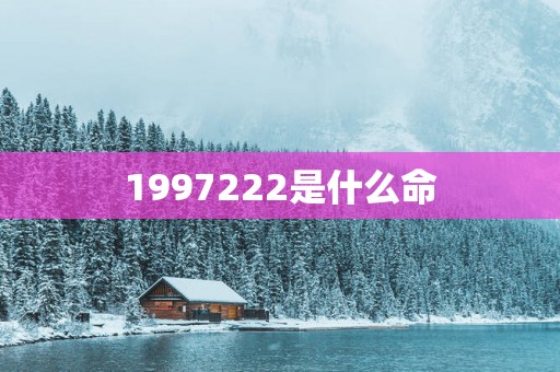 1997222是什么命