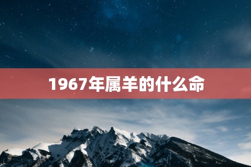1967年属羊的什么命