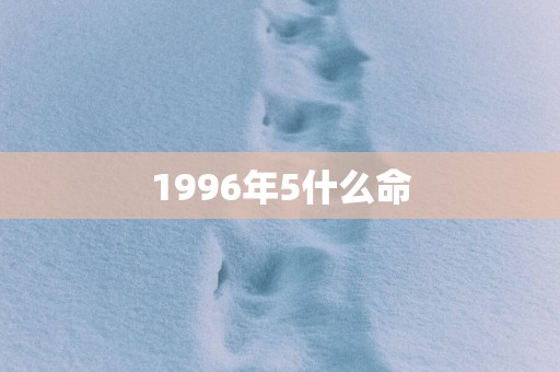 1996年5什么命