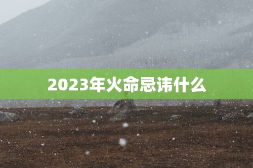2025年火命忌讳什么