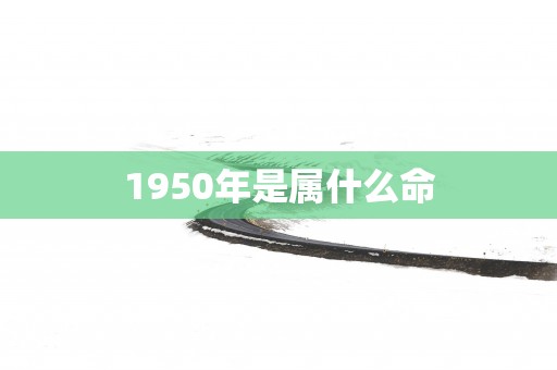 1950年是属什么命