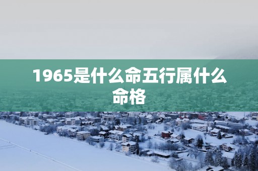 1965是什么命五行属什么命格