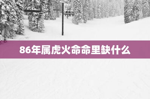 86年属虎火命命里缺什么