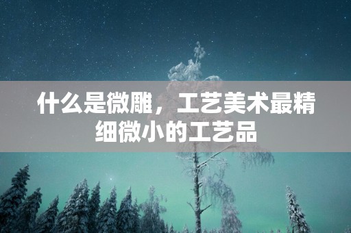 什么是微雕，工艺美术最精细微小的工艺品