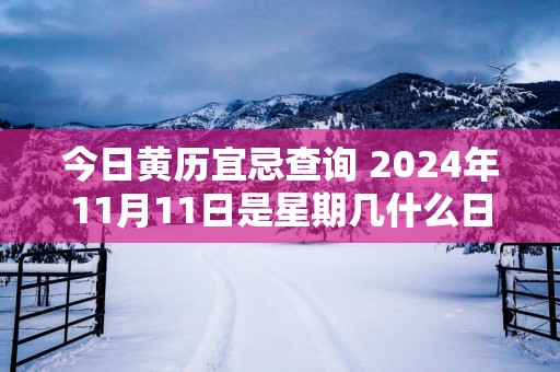 今日黄历宜忌查询 2025年11月11日是星期几什么日子