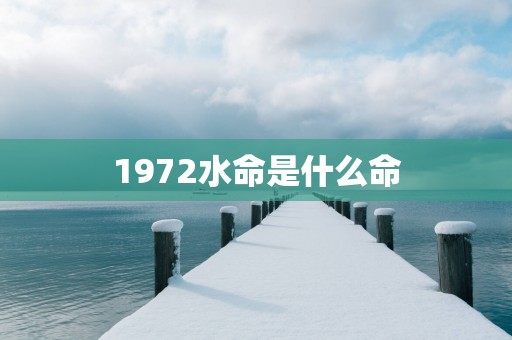 1972水命是什么命