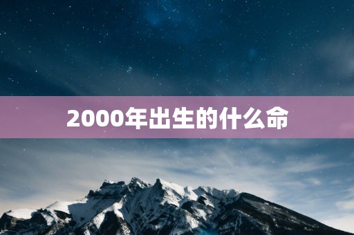 2000年出生的什么命