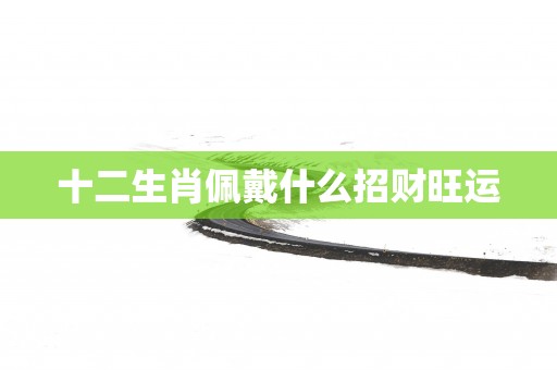 十二生肖佩戴什么招财旺运