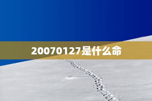 20070127是什么命