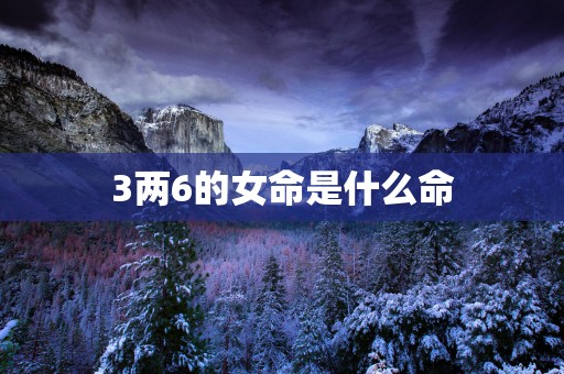3两6的女命是什么命