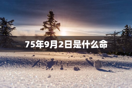 75年9月2日是什么命
