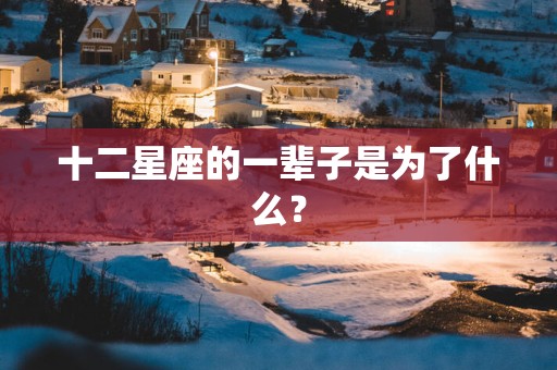 十二星座的一辈子是为了什么？