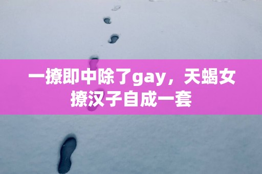 一撩即中除了gay，天蝎女撩汉子自成一套