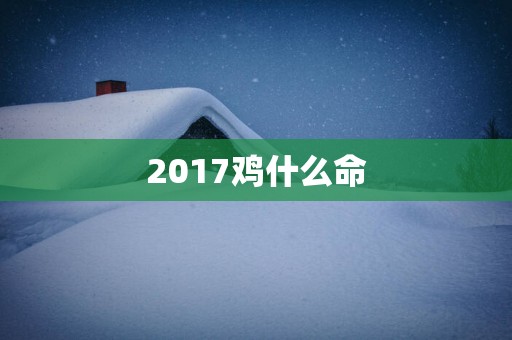 2017鸡什么命 2017鸡什么命