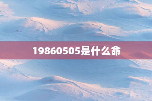 19860505是什么命