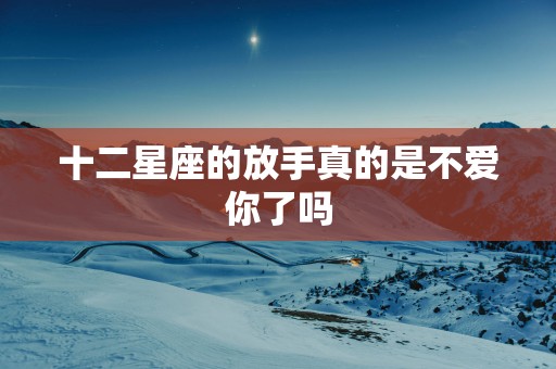 十二星座的放手真的是不爱你了吗