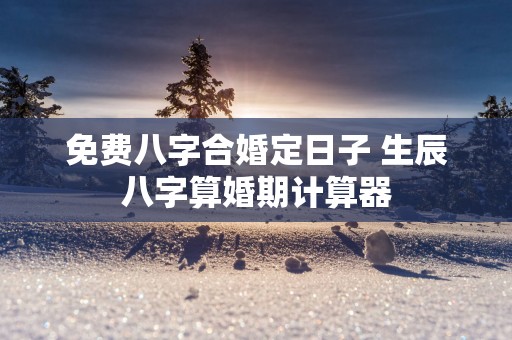 免费八字合婚定日子 生辰八字算婚期计算器