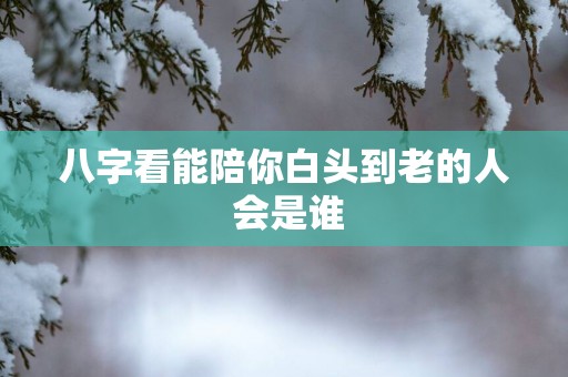 八字看能陪你白头到老的人 会是谁
