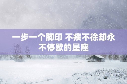 一步一个脚印 不疾不徐却永不停歇的星座
