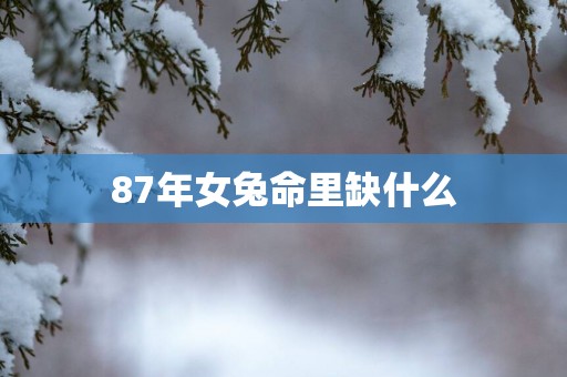 87年女兔命里缺什么