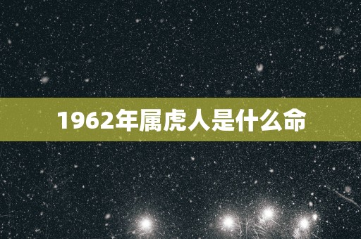 1962年属虎人是什么命