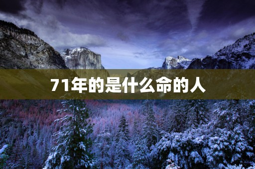 71年的是什么命的人