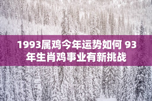 1993属鸡今年运势如何 93年生肖鸡事业有新挑战