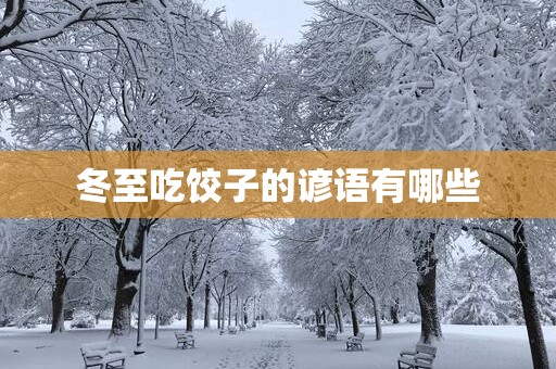 冬至吃饺子的谚语有哪些
