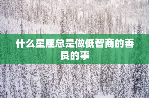 什么星座总是做低智商的善良的事
