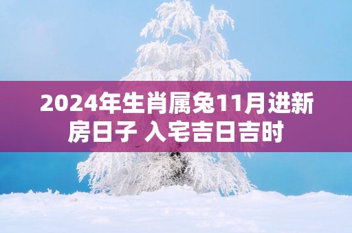 2024年生肖属兔11月进新房日子 入宅吉日吉时