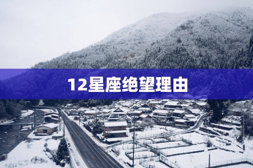 12星座绝望理由