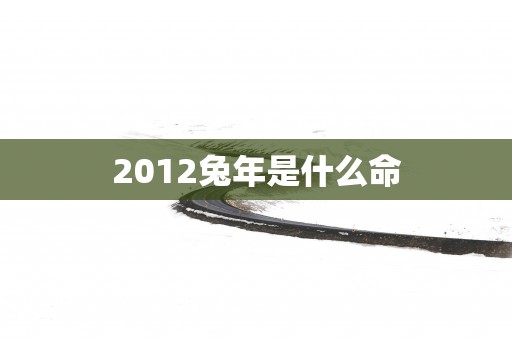 2012蛇年是什么命