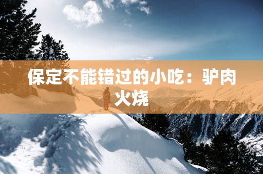 保定不能错过的小吃：驴肉火烧