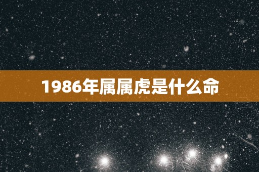 1986年属属虎是什么命