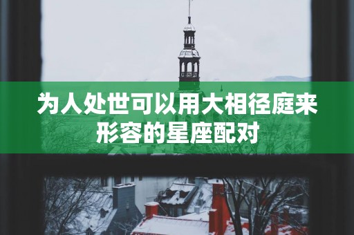 为人处世可以用大相径庭来形容的星座配对