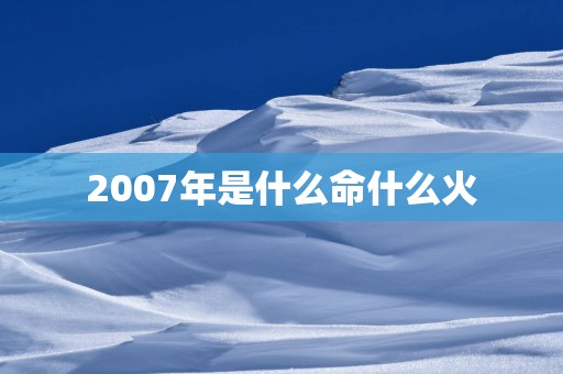 2007年是什么命什么火