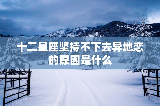 十二星座坚持不下去异地恋的原因是什么
