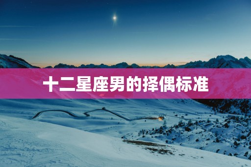 十二星座男的择偶标准